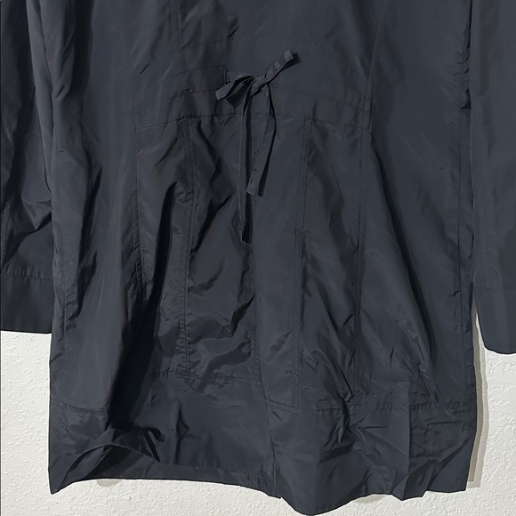 Cole Haan Women Navy Back Bow Packable Detachable hooded Raincoat Size M - Picture 9 of 11